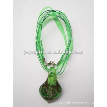 wholesale new style Lampwork Glass Pendant Necklace Lampwork glass Necklace shoe pendant with wax cord